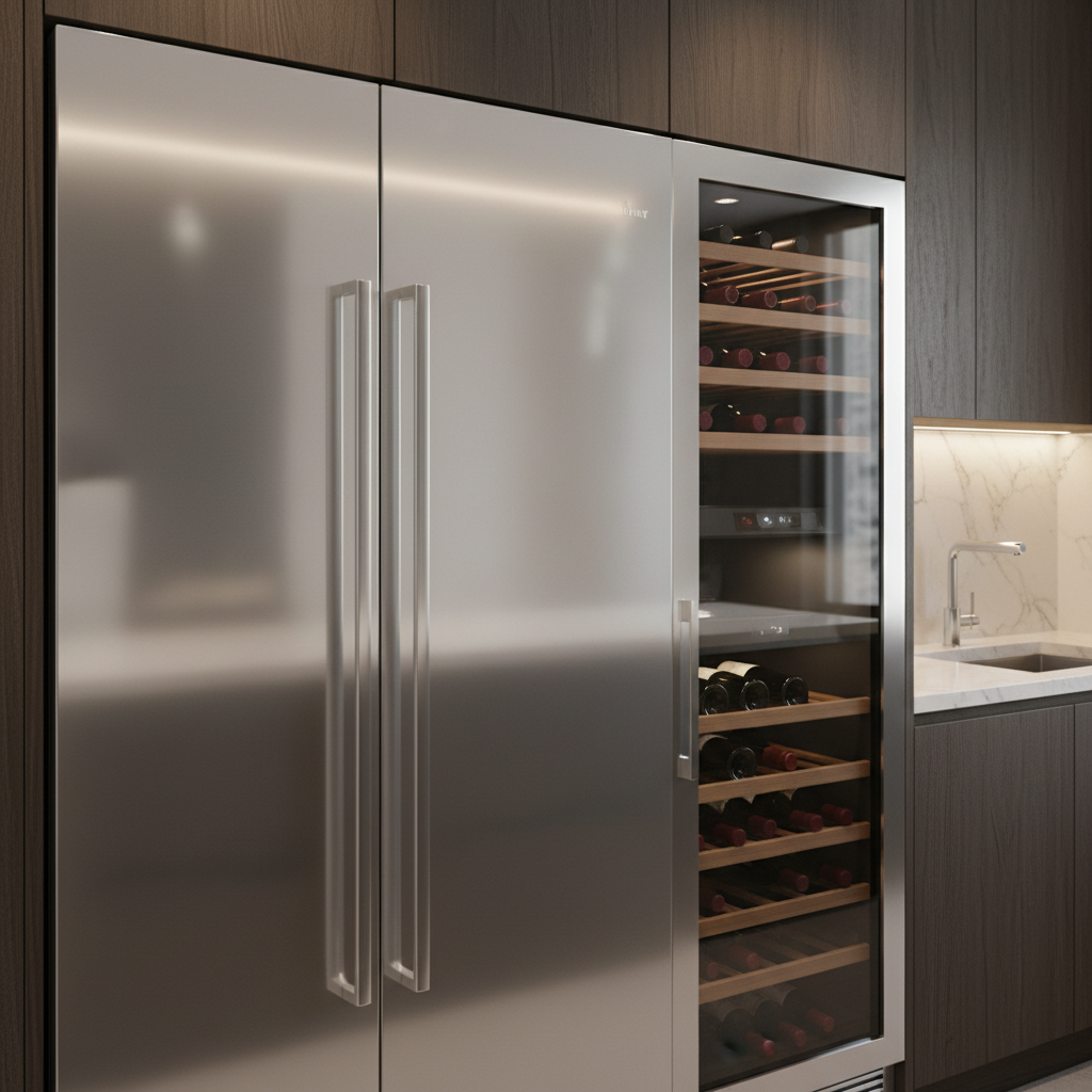 Premium built-in refrigerator and wine cooler