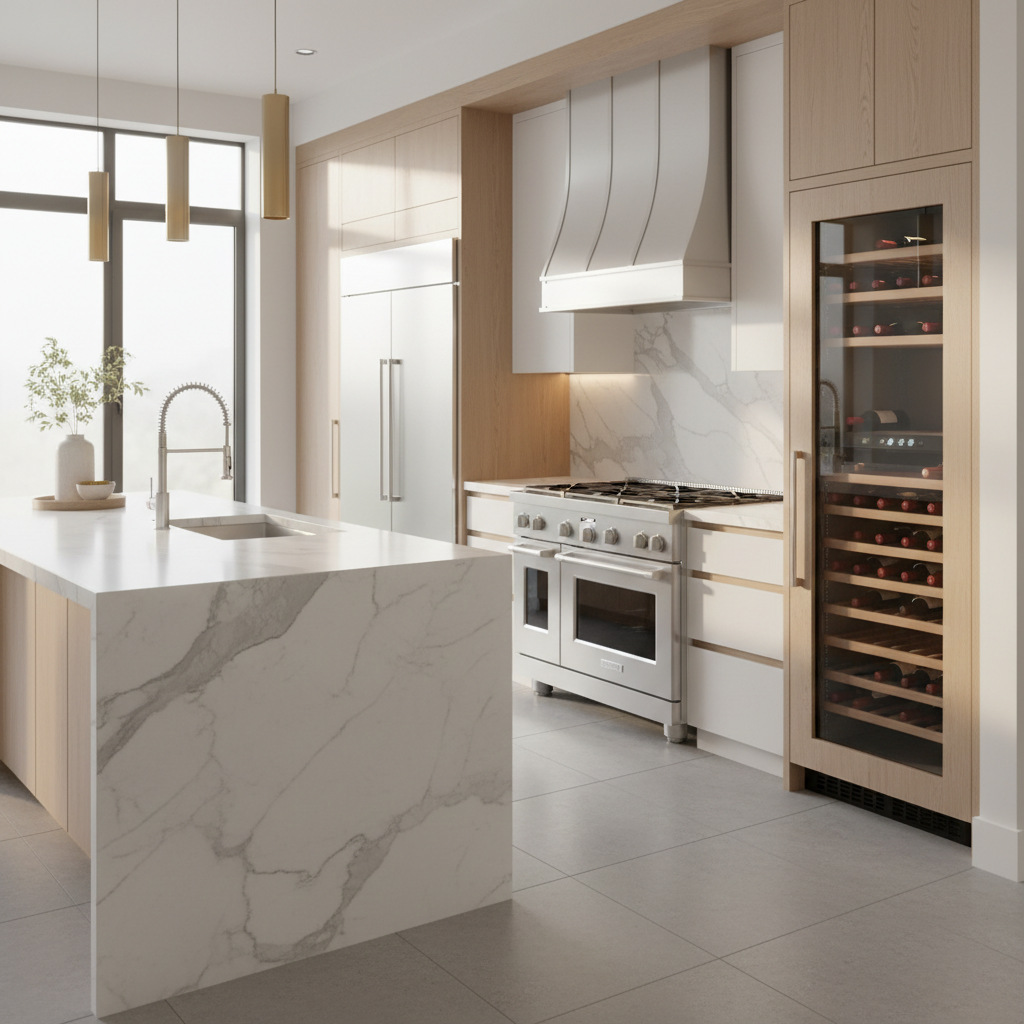 Luxury kitchen with stainless steel appliances
